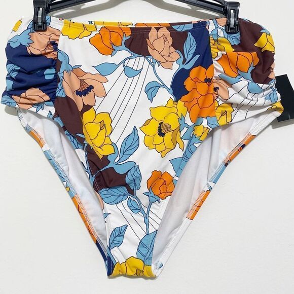 W Swim Floral High Waisted Bikini Bottoms Size XL - Picture 1 of 7